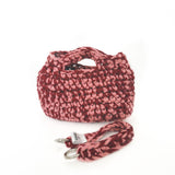 Large Curvy Arch Bag with Shoulder Strap- Berry