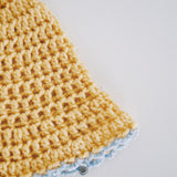 1 OF 1 Yellow and Blue Crochet Hat