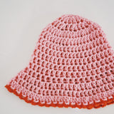 1 OF 1 Pink and Orange Crochet Hat