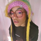 1 OF 1 Green, Pink and Yellow Floppy Bonnet