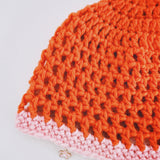 1 OF 1 Orange and Pink Crown Crochet Hat
