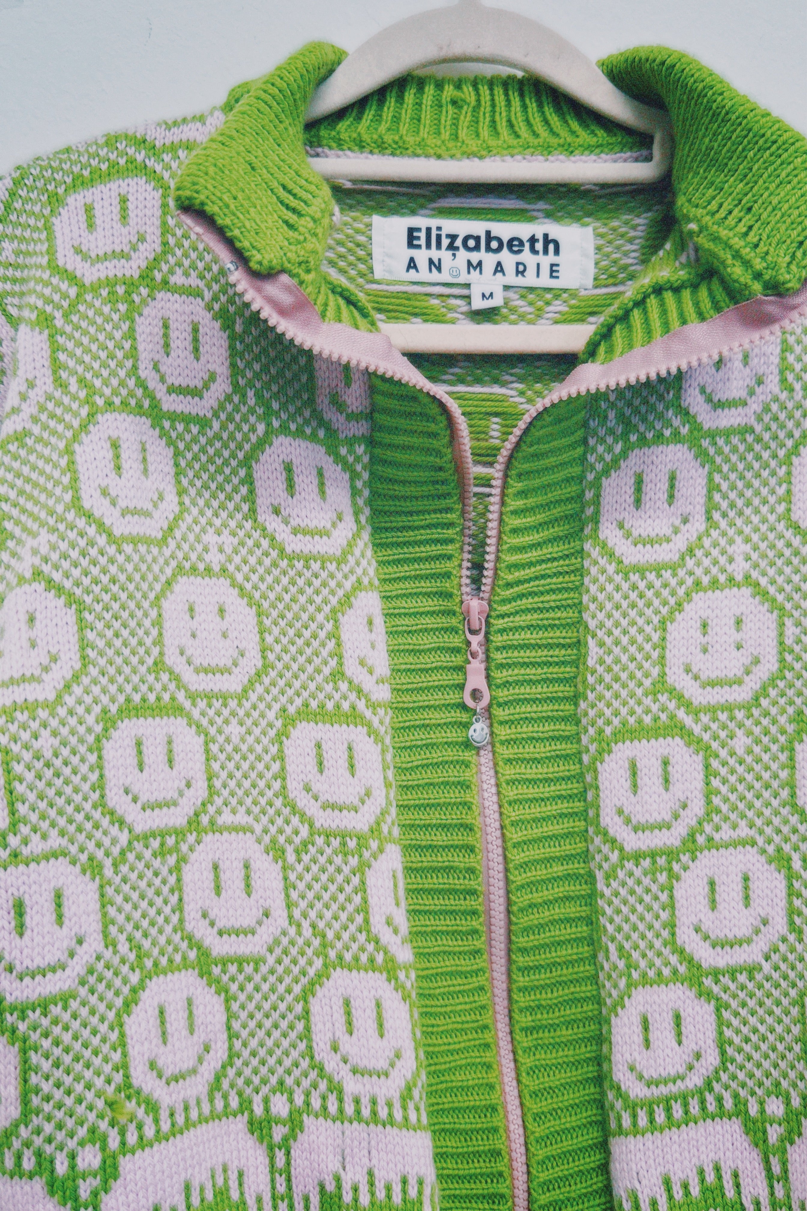 Susannah, Smiley and Friend Cardigan with Zipper: Green