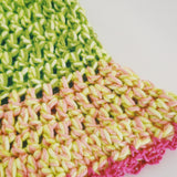 1 OF 1 Green, Pink Crochet Hat