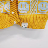 Checkerboard Smiley Cardigan Vest