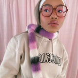 1 OF 1 Pink, Purple, Black and Ivory Skinny Scarf