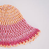 1 OF 1 Orange and Pink Crochet Hat