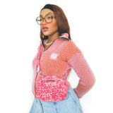 Mini Curvy Arch Bag with CrossBody Strap - Cherry Tart