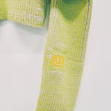 Green and Pink Cold Shoulder Jumper