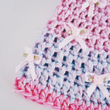 1 OF 1 Pink and Blue round Crochet Hat