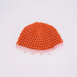 1 OF 1 Orange and Pink Crown Crochet Hat