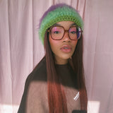 Purple and Green Hat