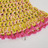 1 OF 1 Pink and Green Crochet Hat