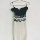 Black and White Smiley Tube Strap Dress: short