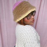 1 OF 1 Pink, Brown and Yellow Hat