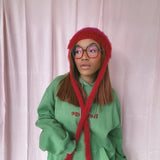 1 OF 1 Purple and Red Crochet Bonnet