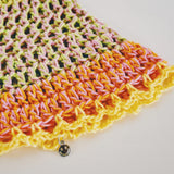 1 OF 1 Green, Pink and Orange Crochet Hat