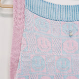 Checkerboard Smiley Mini Dress