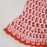 1 OF 1 Pink and Orange Crochet Hat