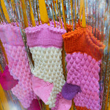 Pink, Orange Christmas Stocking