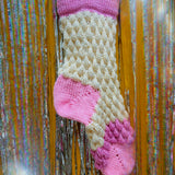 Ivory, Pink Big Christmas Stocking