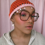 Orange and Pink Crown Crochet Hat