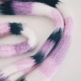 Pink, Purple, Black and Ivory Skinny Scarf