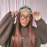 (1 Of 1) Light Green Crochet Head accessories - READY TO SHIP