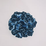 Blue and Black Crochet hair Scrunchies