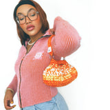 Mini Curvy Loaf Bag with shoulder strap - Orange fever ￼