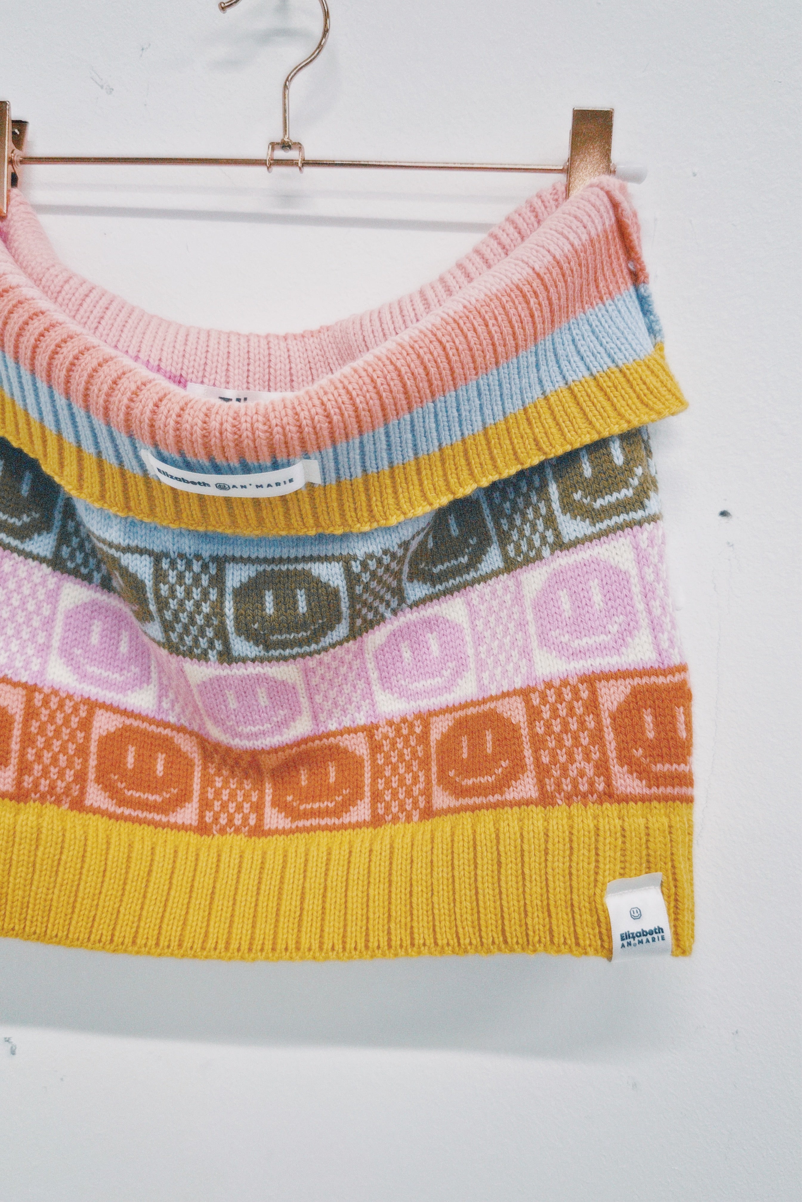 Multicolour Checkerboard Smiley Mini Skirt