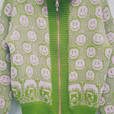 Susannah, Smiley and Friend Cardigan with Zipper: Green