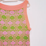 Checkerboard Smiley Mini Dress