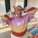 (Brand New & Discontinuing) Multicoloured smiley Bee Bubble jumper - READY TO SHIP