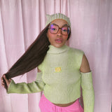 (Brand New) Green and Pink Cold Shoulder Jumper - MADE TO ORDER
