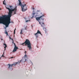 Purple, Pink metallic Crochet hair Scrunchies