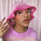 (1 Of 1) Pink Crochet Hat - READY TO SHIP