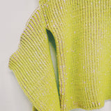 Green and Pink Cold Shoulder Jumper