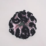 Light Pink and Black Crochet Hair Scrunchies