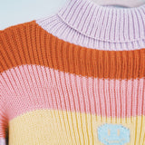 Pink Ribbed Multicoloured Smiley Jumper