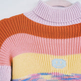 Pink Ribbed Multicoloured Smiley Jumper