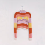 Pink Ribbed Multicoloured Smiley Jumper