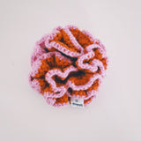 Large Pink and Orange Crochet hair Scrunchies