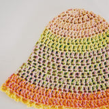 Green, Pink and Orange Crochet Hat