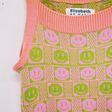 Checkerboard Smiley Mini Dress