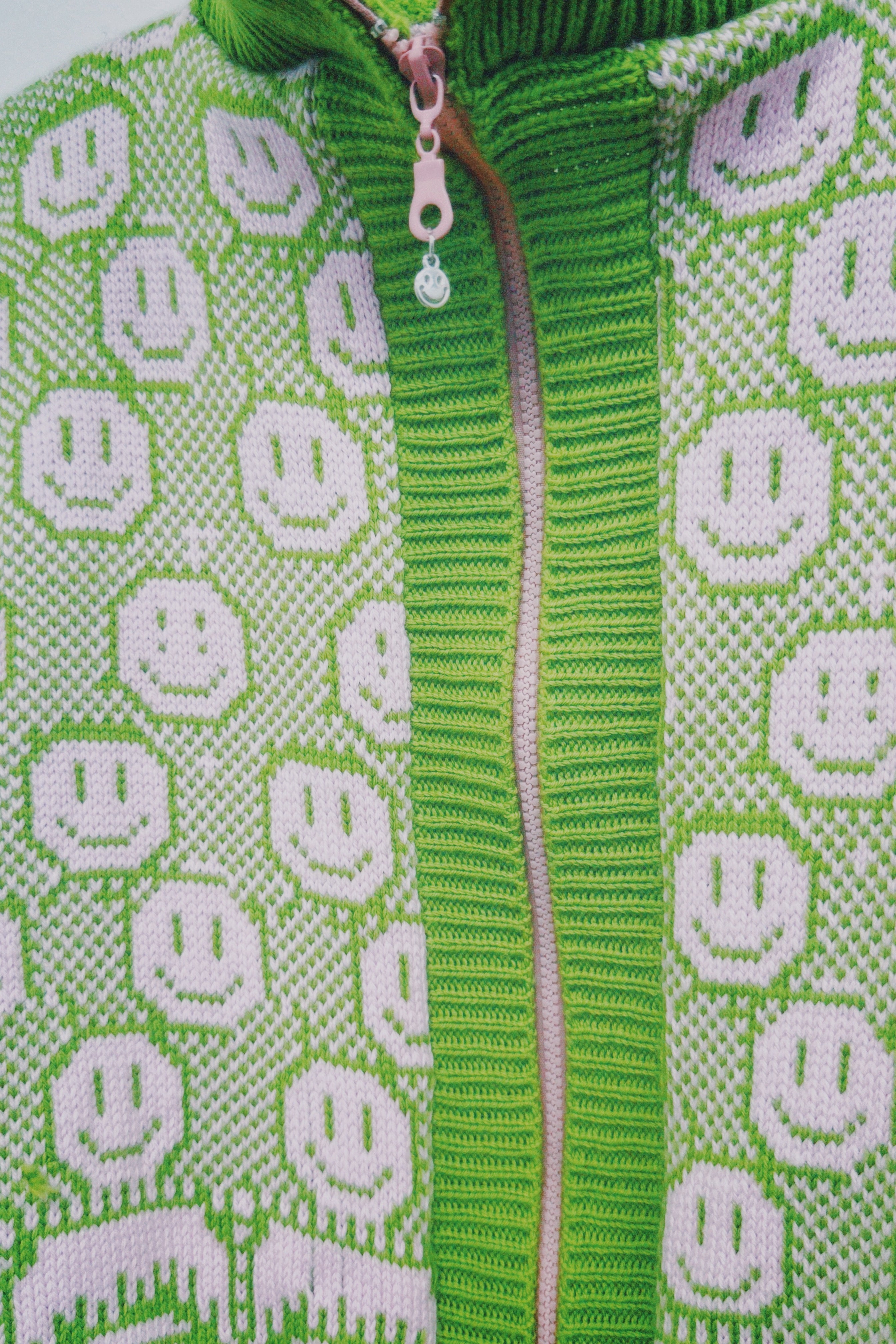 Susannah, Smiley and Friend Cardigan with Zipper: Green