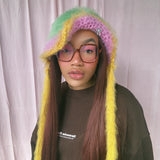 (1 Of 1) Green, Pink and Yellow Floppy Bonnet - READY TO SHIP