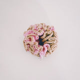 Large Pink and Brown Crochet Hair Scrunchie