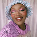 (1 Of 1) Pink and Blue Crochet Hat - READY TO SHIP