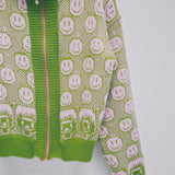 Susannah, Smiley and Friend Cardigan with Zipper: Green