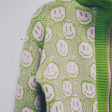 Susannah, Smiley and Friend Cardigan with Zipper: Green